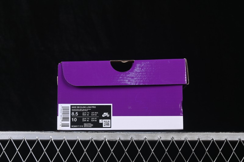 Nike SB Dunk Low Pro Black Gum Grey Skateboarding Shoes - BQ6817-010