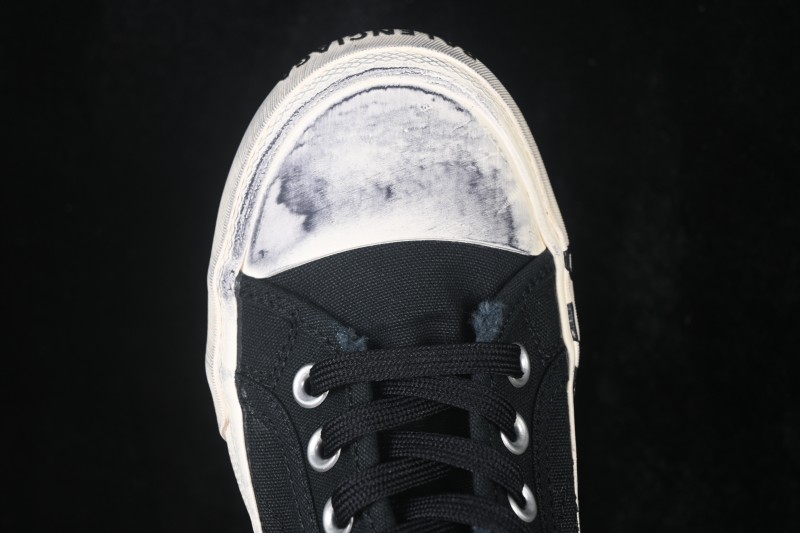 Balenciaga Paris Low Distressed High-Top Lace-Up Fashion Sneakers - W3RCL1095