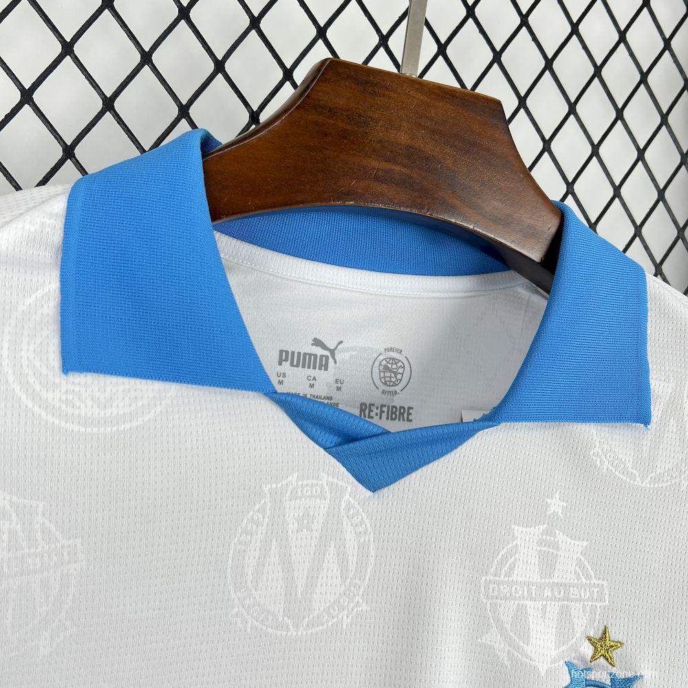 2025/26 Mens Olympique Marseille Home Long Sleeve Jersey