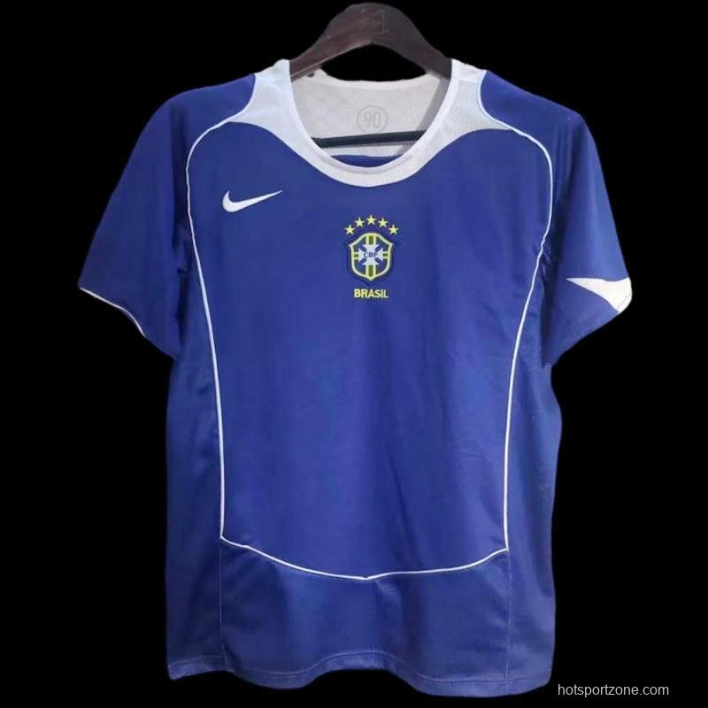 Retro 2004 Brazil Away Blue Jersey