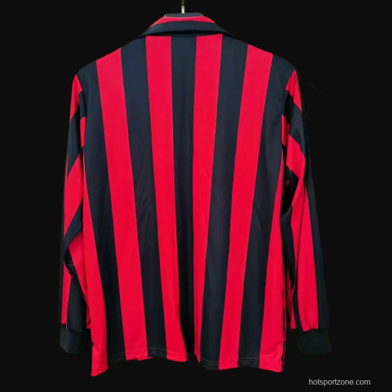 Retro 88/89 AC Milan Home Long Sleeve Jersey