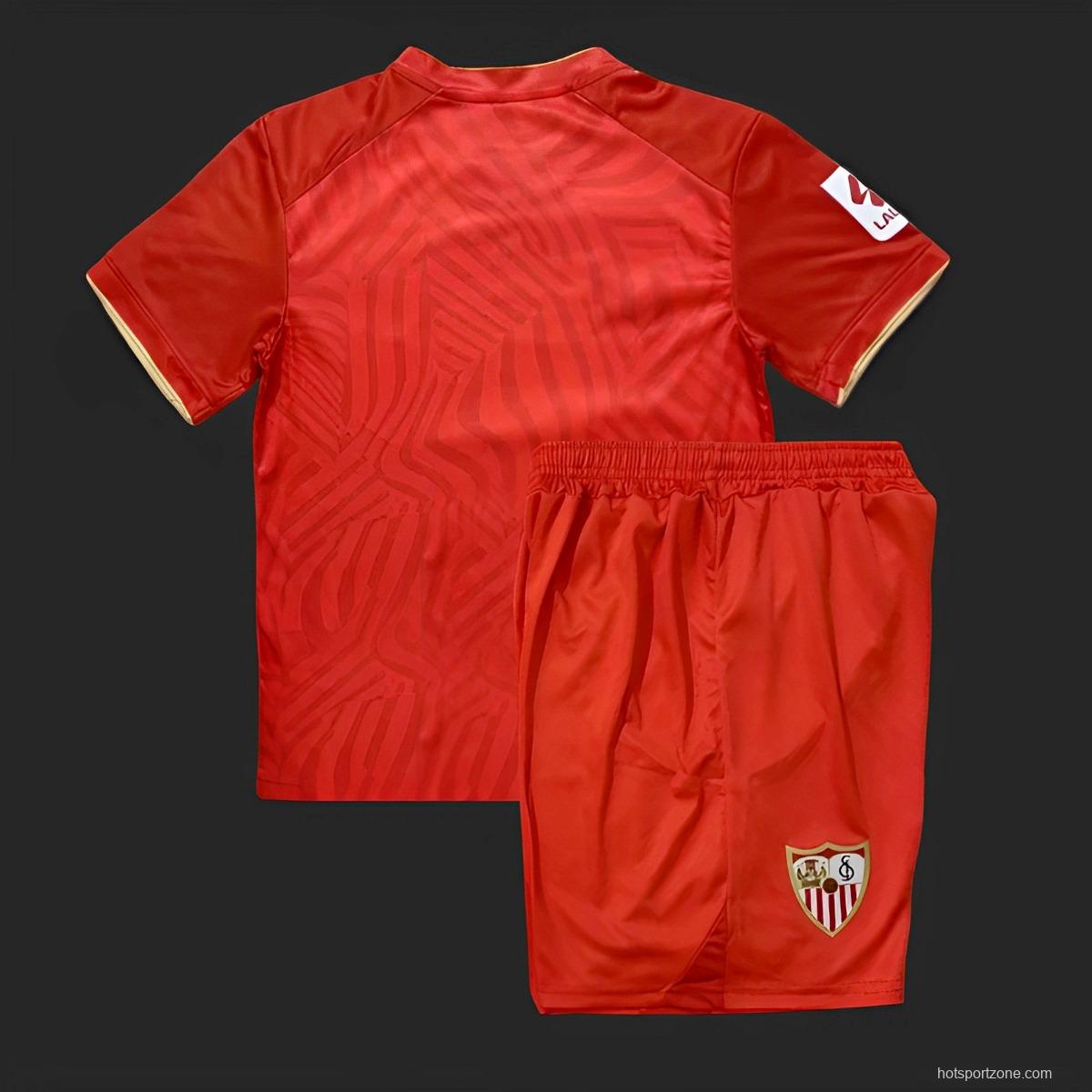 23/24 Kids Sevilla Away Red Jersey
