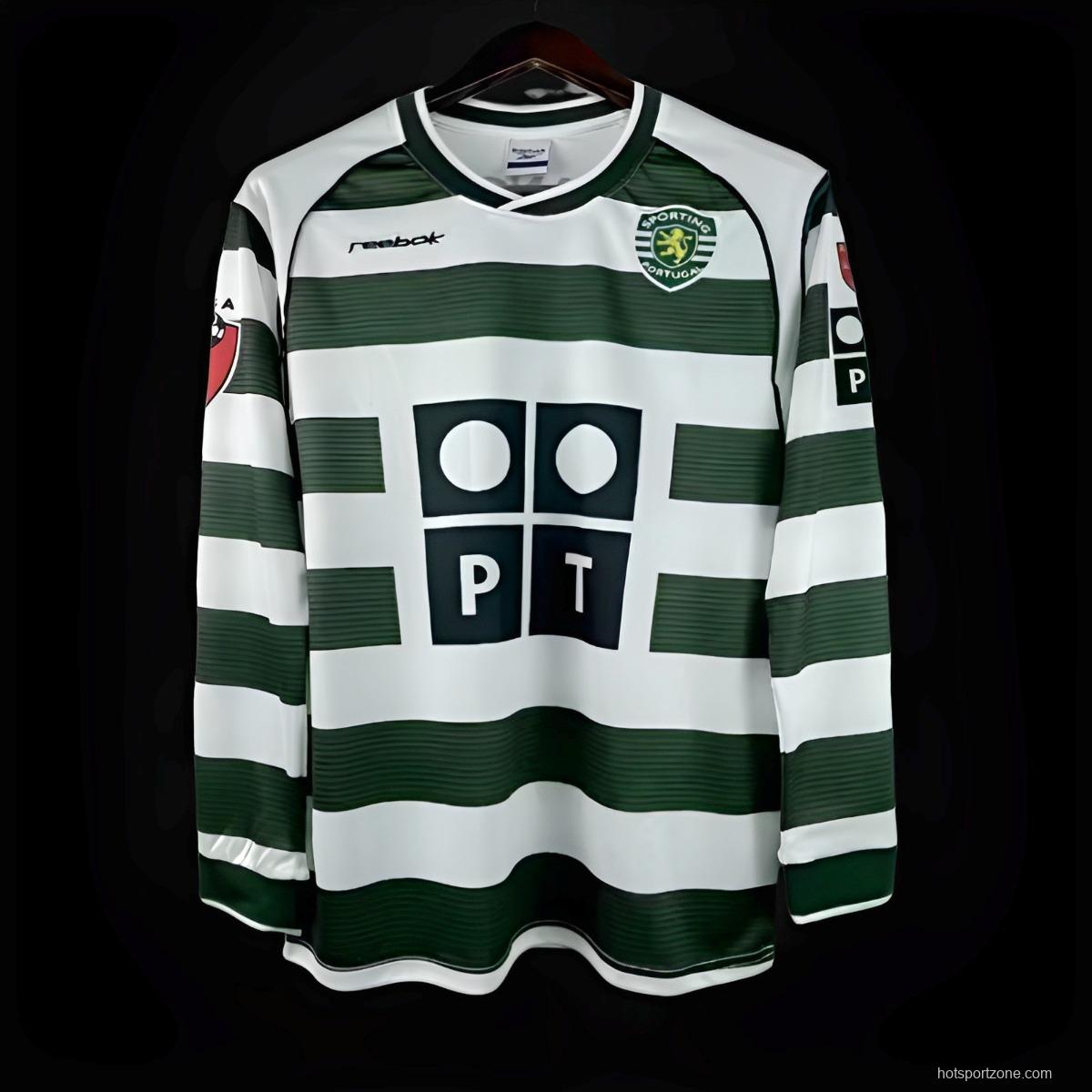 Retro 01/03 Sporting Lisbon Home Long Sleeve Jersey