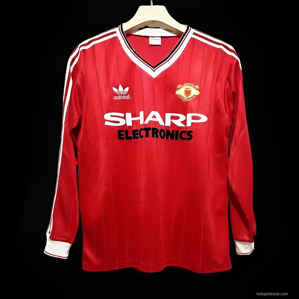Retro 82/83 Manchester United Home Long Sleeve Jersey