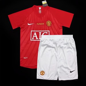 Retro Kids 07/08 Manchester United Home Jersey