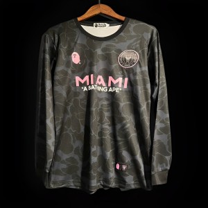 23/24 BAPE x Inter Miami CF Camo Black Long Sleeve Jersey