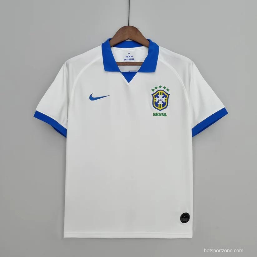 Retro 2019 Brazil Away White Jersey