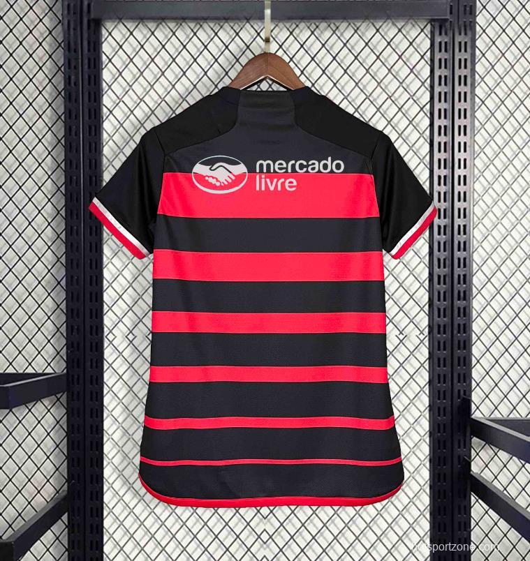 24/25 Women Flamengo Home Jersey With All Sponsor