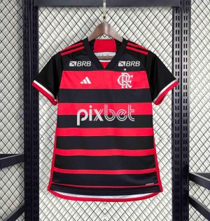 24/25 Women Flamengo Home Jersey With All Sponsor