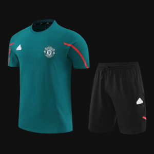 23/24 Manchester United Green Cotton Short Sleeve Jersey+Shorts