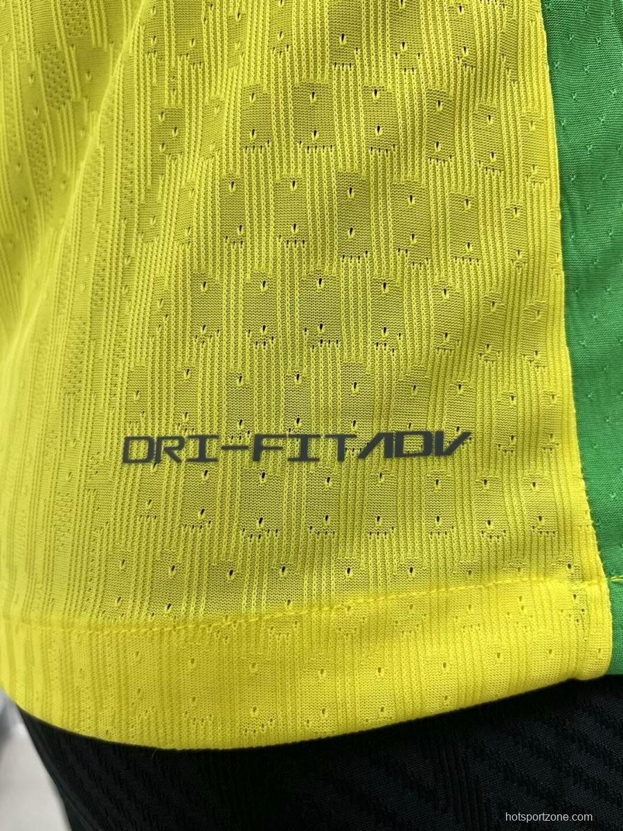 Player Version 2025 Brazil Home Long Sleeve Jersey