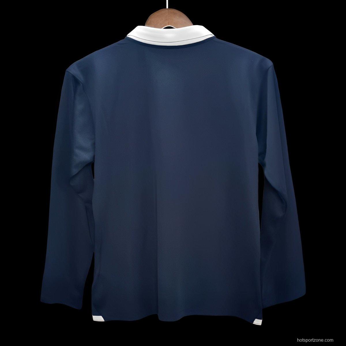 Retro 2014 France Home Long Sleeve Jersey