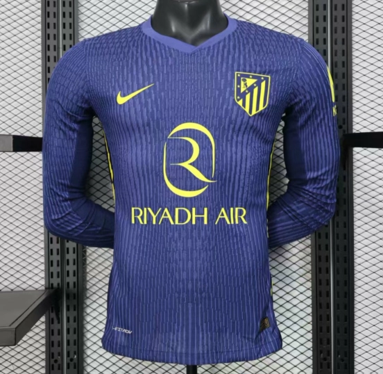 Player Version 25/26 Atletico Madrid Away Blue Long Sleeve Jersey