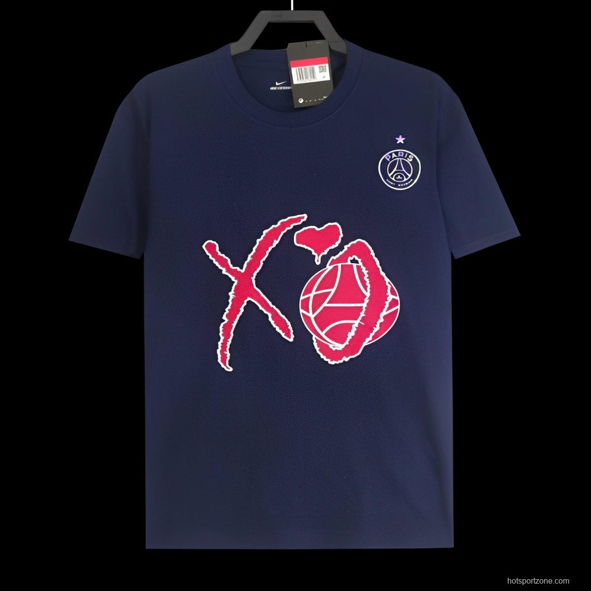 25/26 PSG x OX Navy Cotton T-Shirt