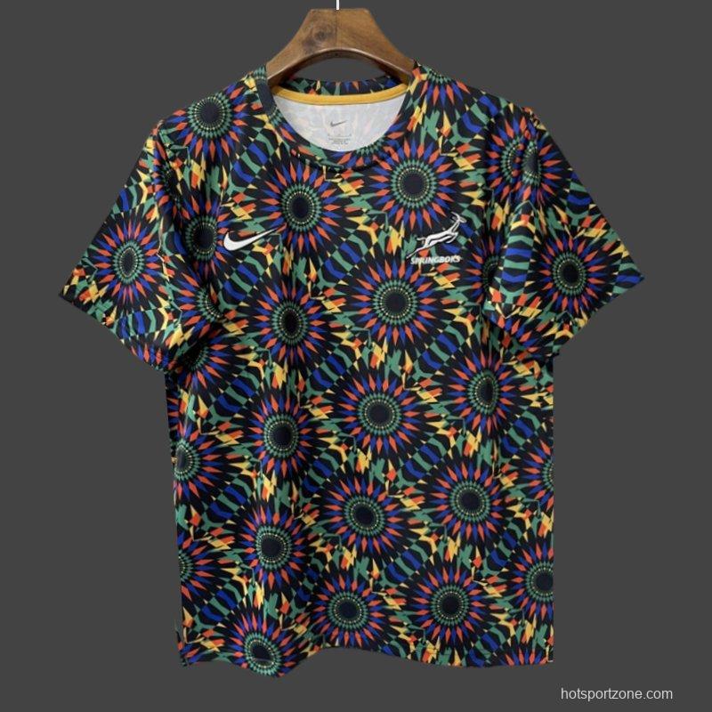 2026 South Africa Springboks Multicolor with Kaleidoscope Sunburst Jersey