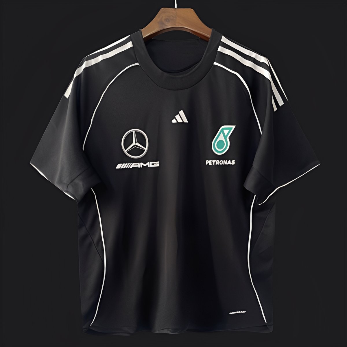 25/26  F1  Mercedes-AMG Petronas Black with White Stripes Training Jersey