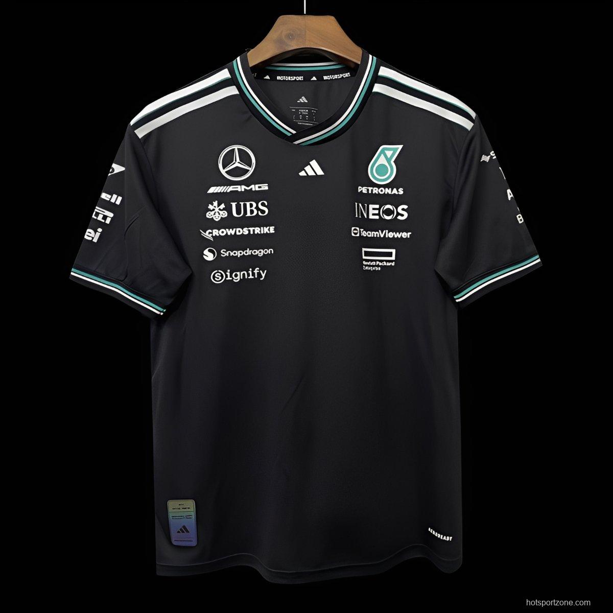 2026 F1 Mercedes-AMG Petronas F1 Team Black with Teal Trim Jersey