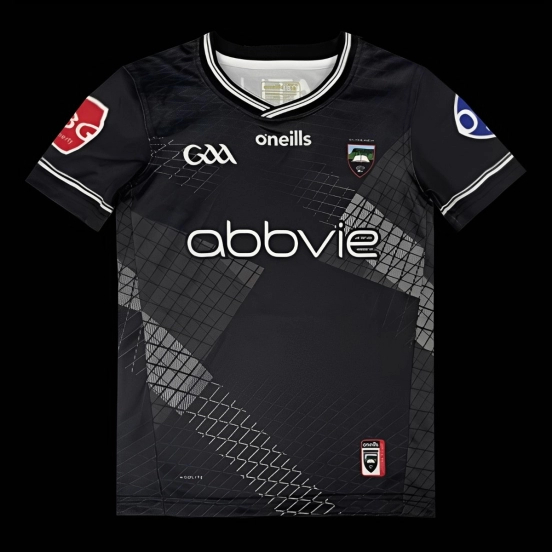 25/26 Kids Sligo GAA Black with Geometric Pattern  Jersey