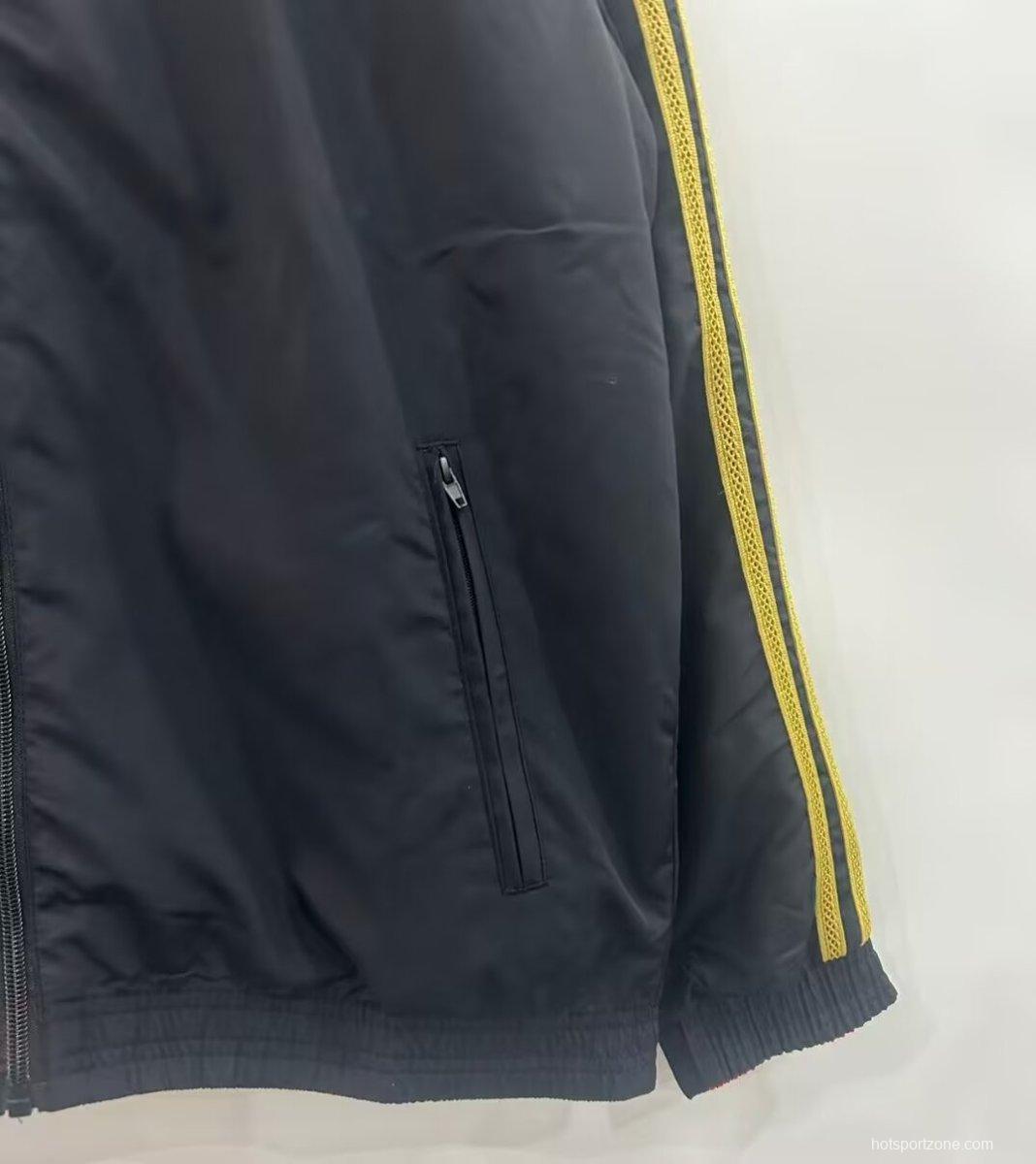 25/26 Manchester United Red/Black Reversible Full Zipper Windbreaker