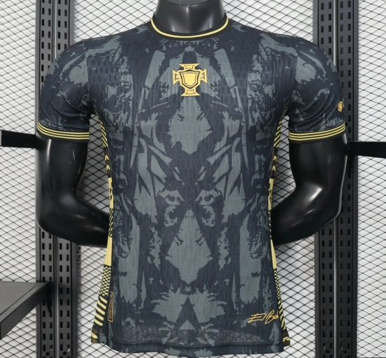 2026 Player Version Portugal Dark Grey with Abstract Graphic Pattern Jersey