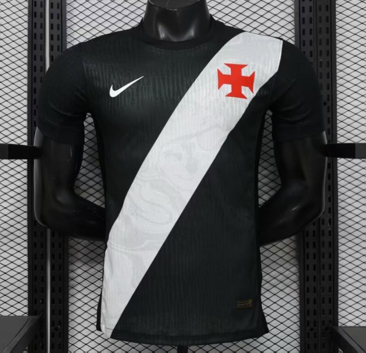 Player Version 26/27 Vasco da Gama Home Black with White Diagonal Sash Jersey