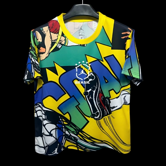 2026 Jordan Brazil World Cup Lifestyle Vibrant Blue Yellow Jersey