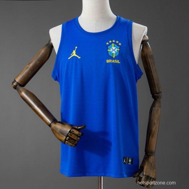 2026 Brazil Training Jersey Vest Blue