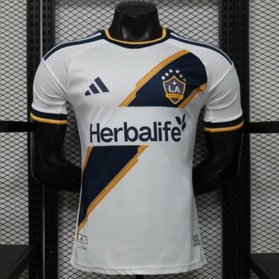 Player Version 2026 LA Galaxy Home White with  Gold Diagonal Sash Jersey