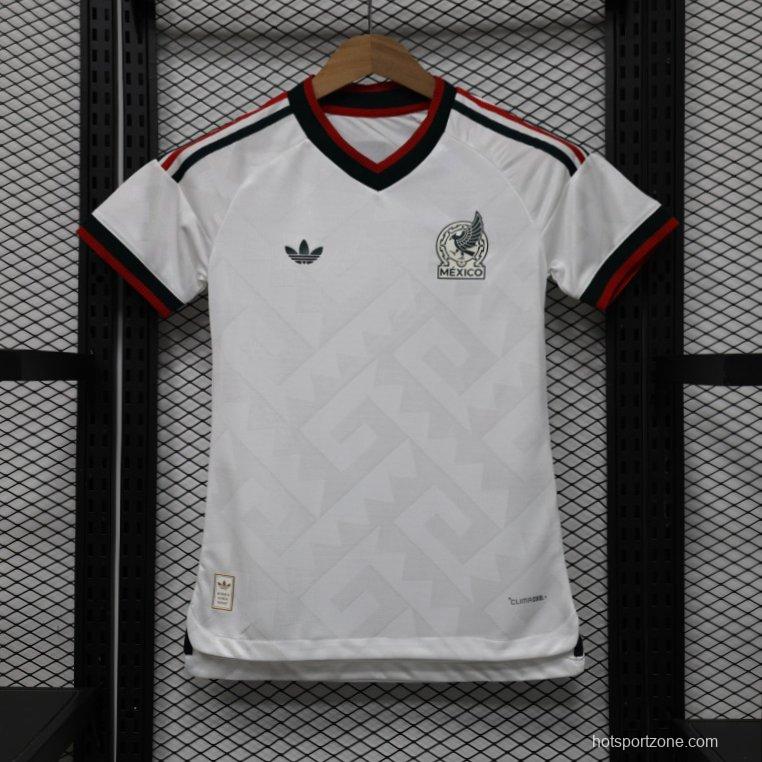 Player Version 2026 Womens Mexico Away White with Geometric Diamond Texture Jersey