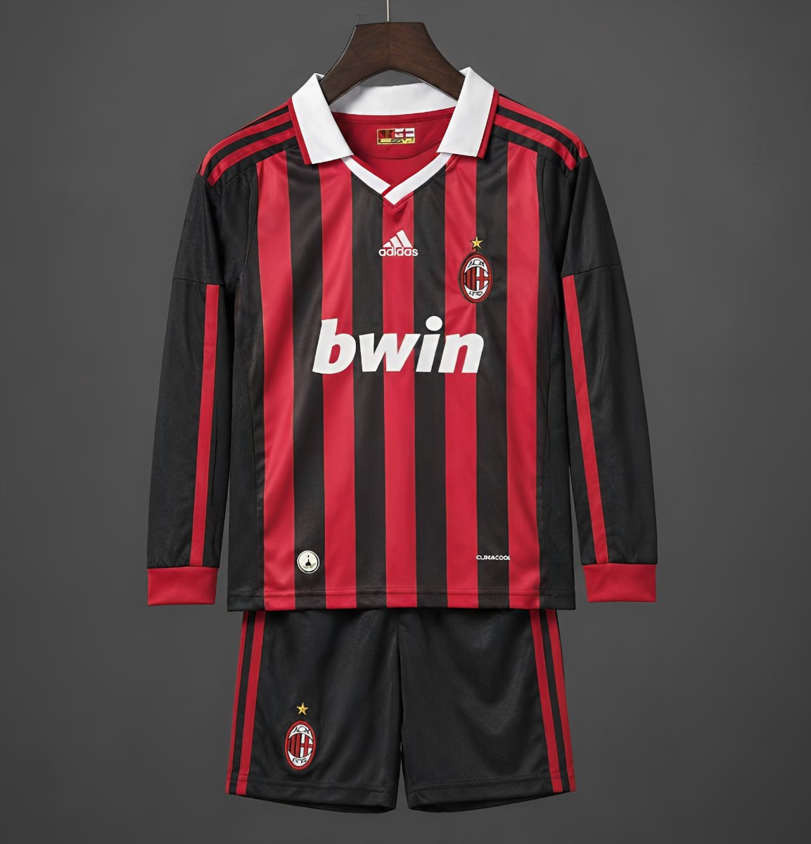 Retro 09/10 Kids AC Milan Home Long Sleeve Jersey