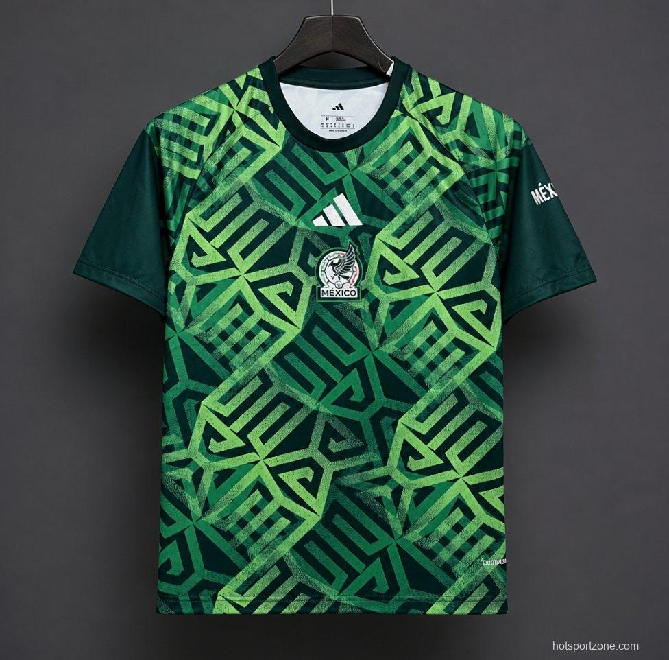 2026 Mexico Special Edition Green Geometric Pattern Football Jersey