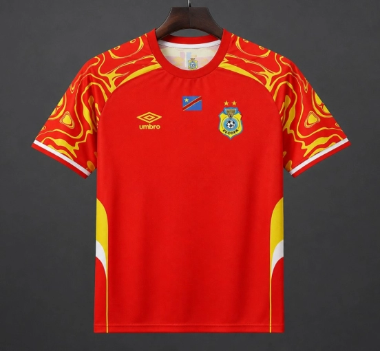 2026 DR Congo Red with Yellow  Third Jersey