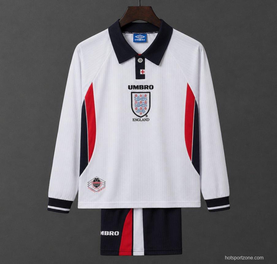 Retro 1998 England Home Long Sleeve Jersey