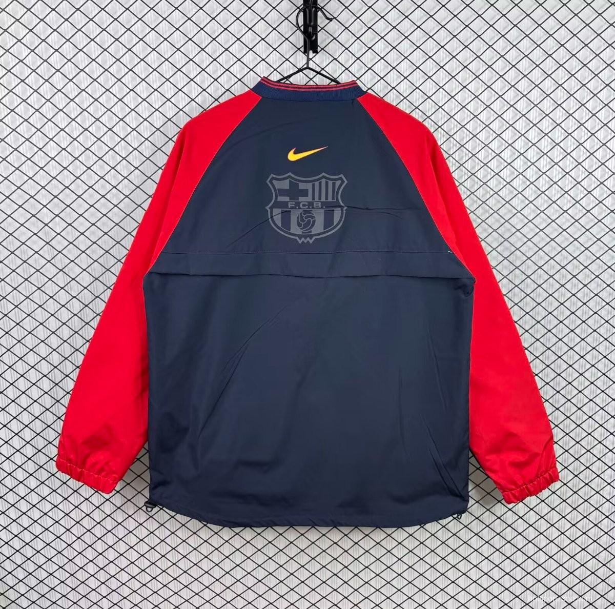 Retro 1998/99 Barcelona Nike Vintage Navy/Red Windbreaker