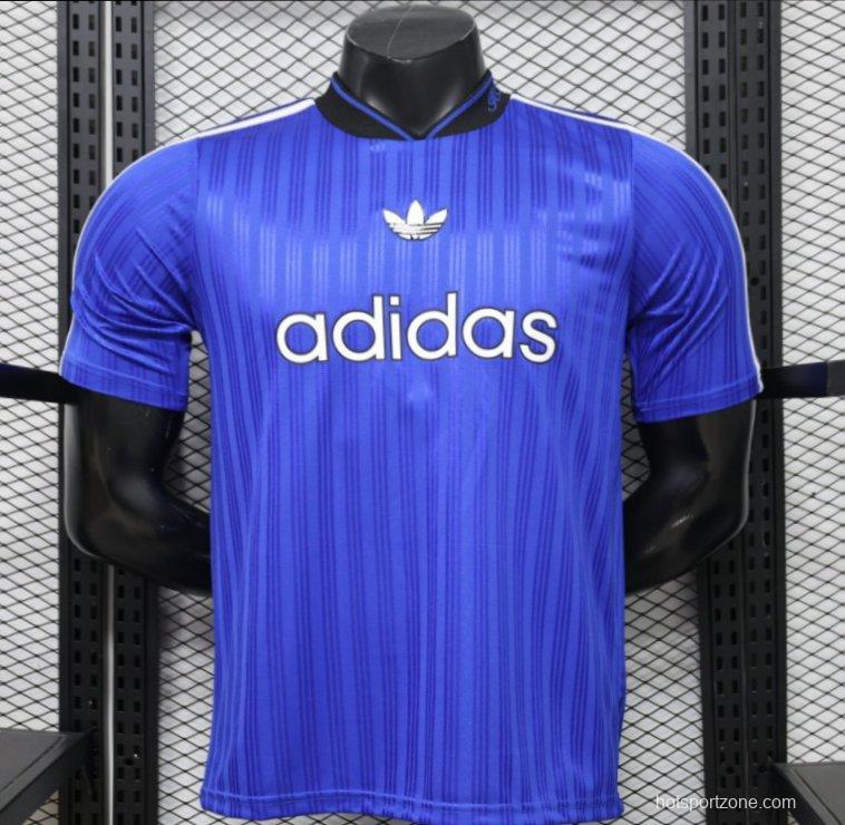 Player Version 2026 Adidas Originals Retro Style Royal Blue Stripe Football Jersey