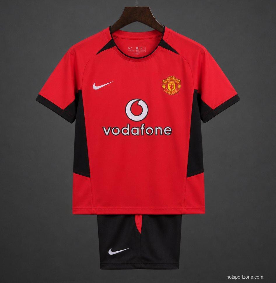 Retro Kids 02/04 Manchester United Home Jersey