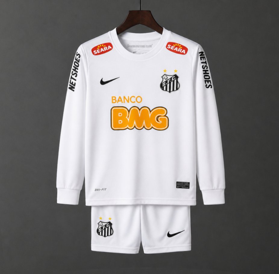 Retro Kids 12/13 Santos Home Long Sleeve Jersey