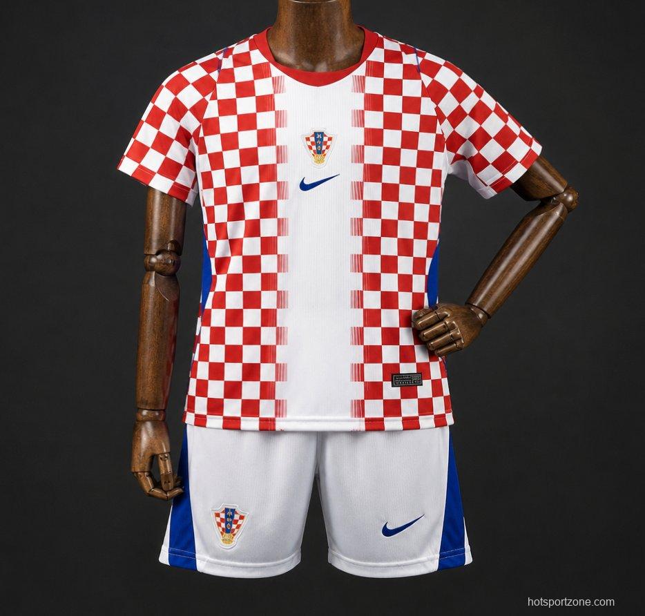 2026 Kids Croatia World Cup Home Kit