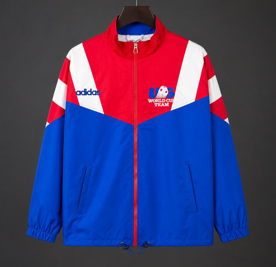 Retro 1994 USA Blue Full Zipper Windbreaker