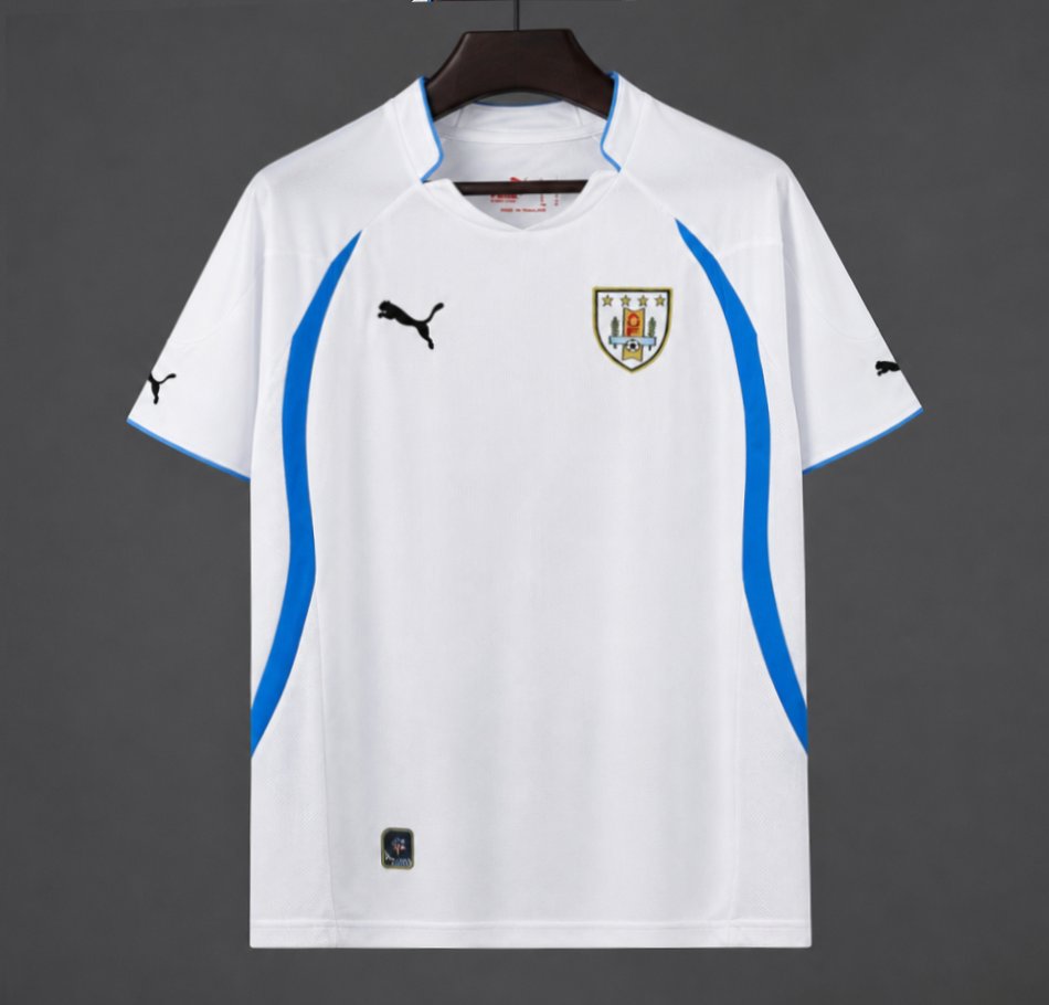 Retro 2010 Uruguay Away White Jersey