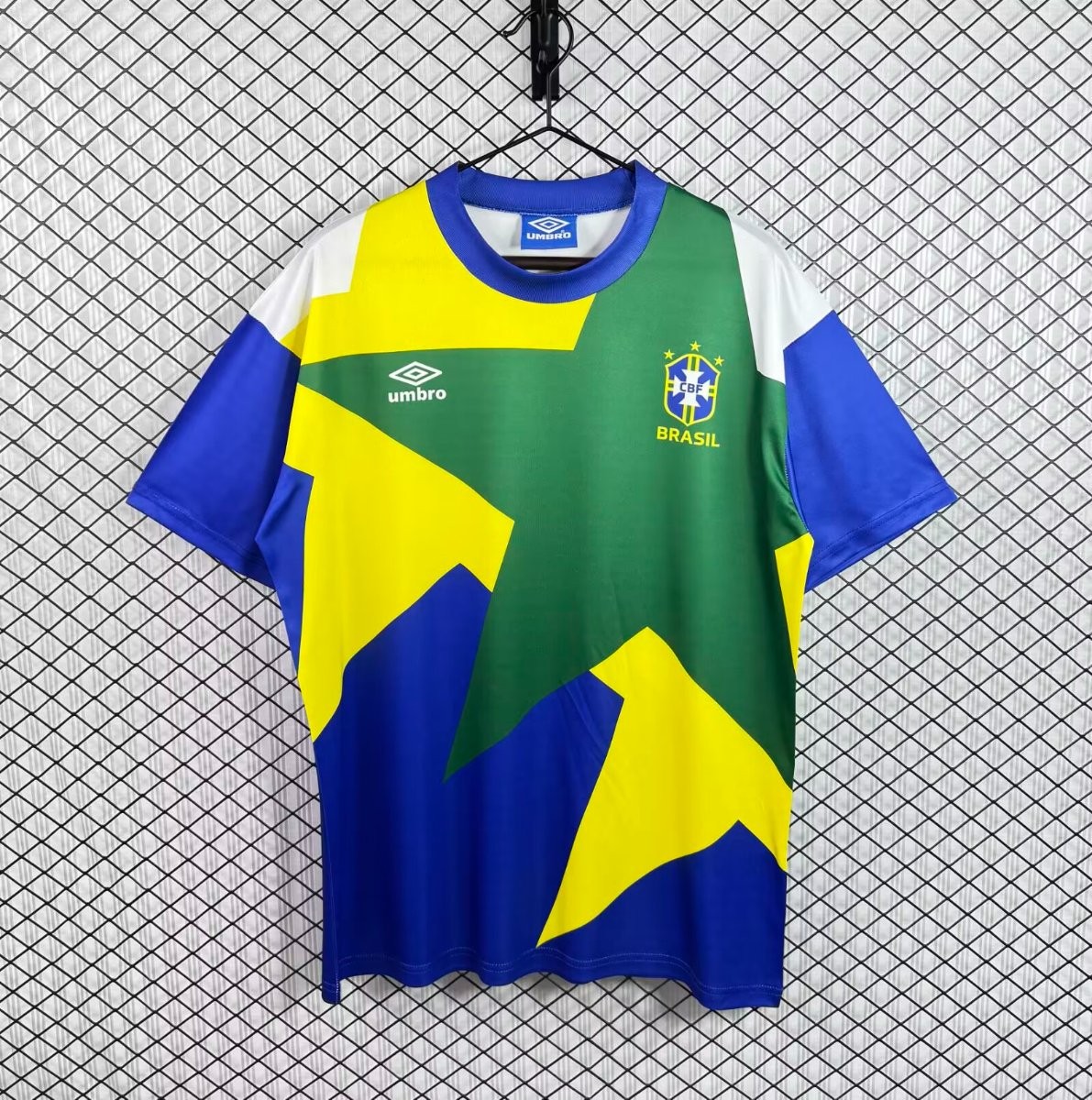 Retro1994 Brazil Blue Green Yellow Training Jersey