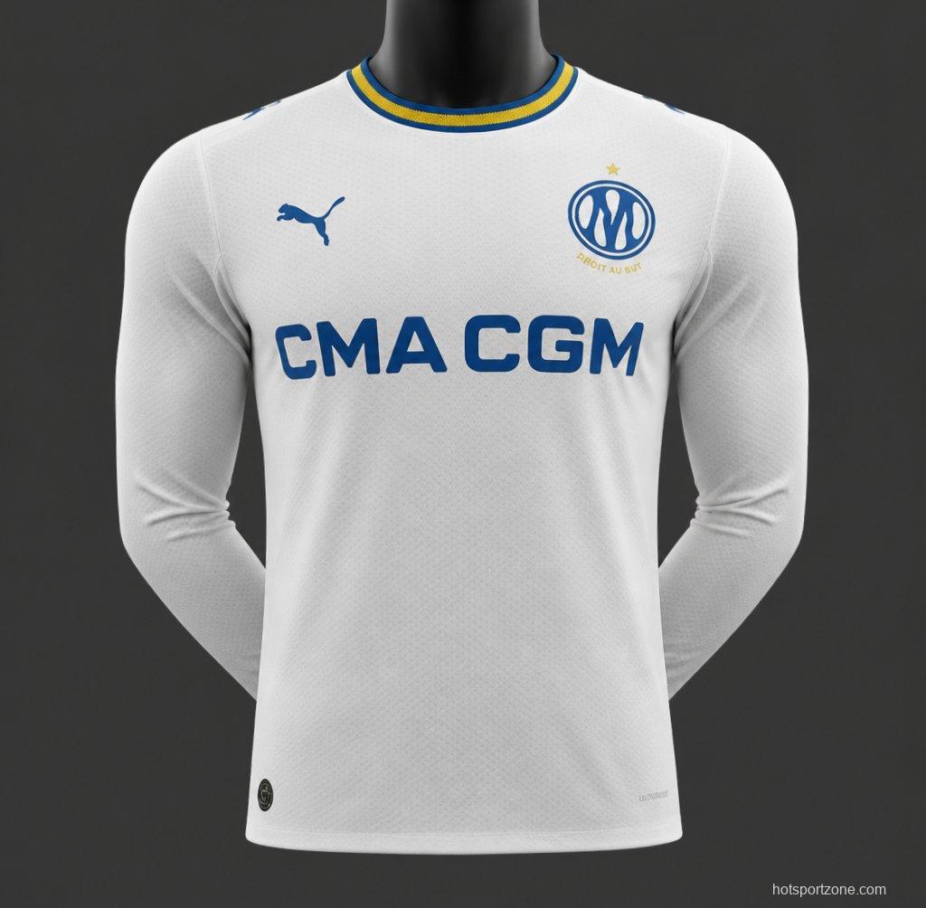 Player Version 26/27 Olympique Marseille Home White Long Sleeve Jersey