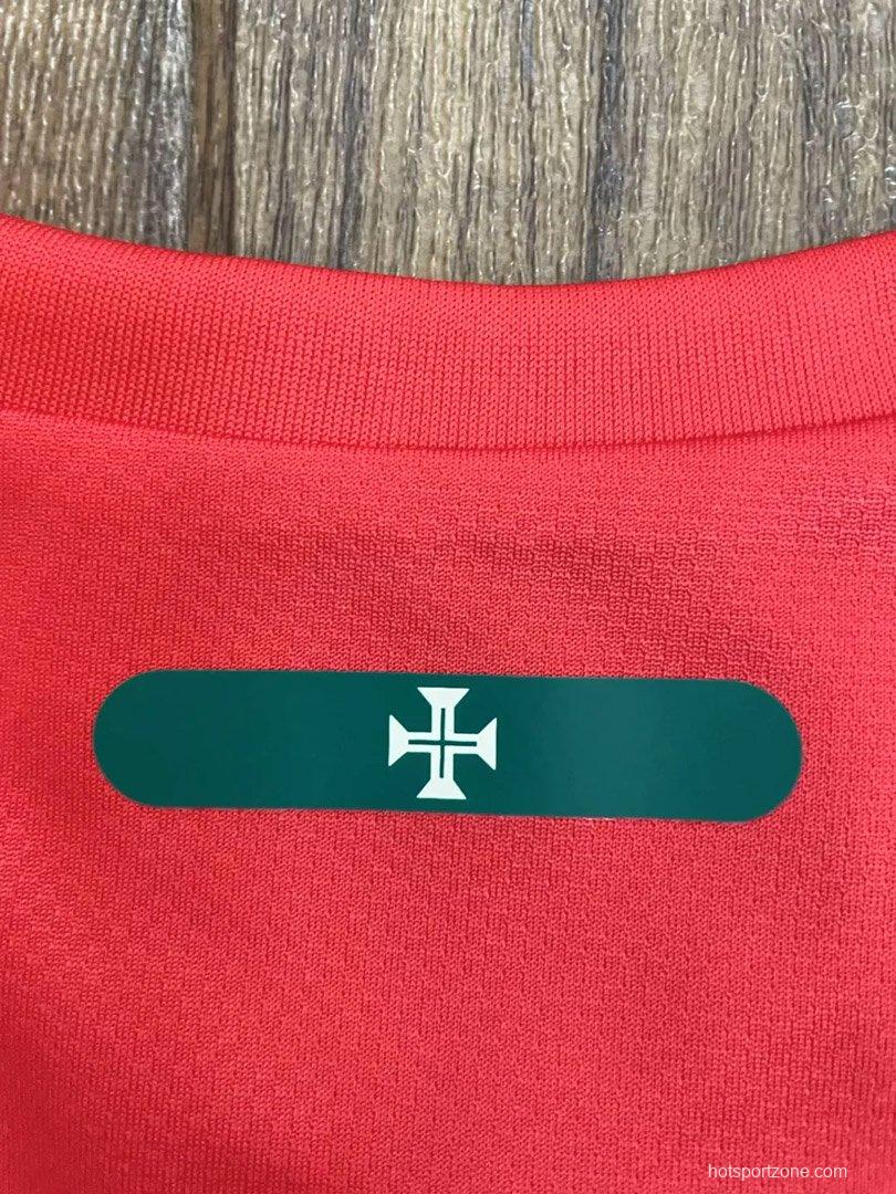 Retro  2010 Portugal Home Long Sleeve Jersey