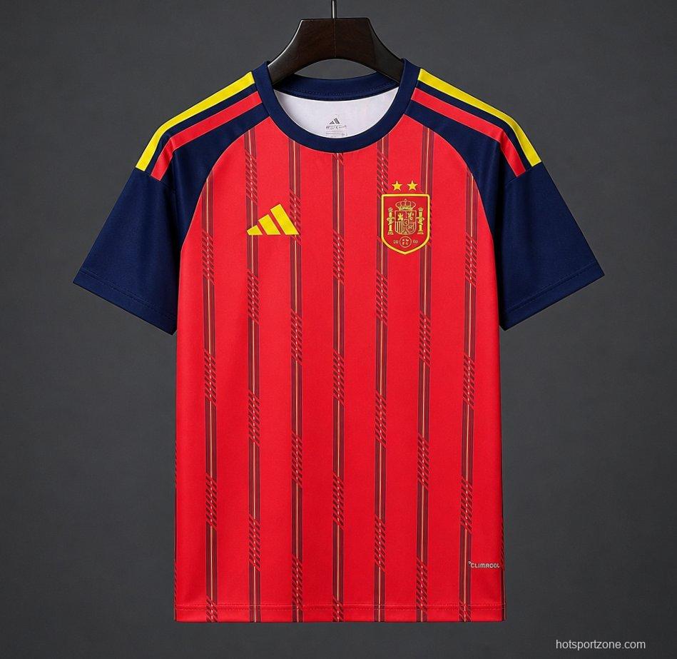 2 Star 2026 Spain Home Jersey With Champion Patch