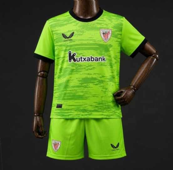 26/27 Kids Athletic Club Bilbao Goalkeeper Away  Light Green Jersey