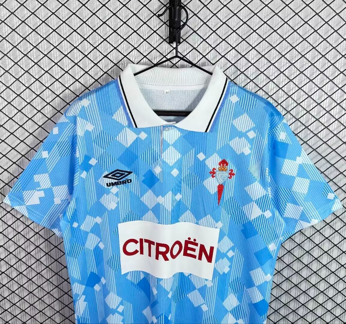 Retro 95/96 Celta de Vigo Light Blue with Diamond Pattern Home Jersey