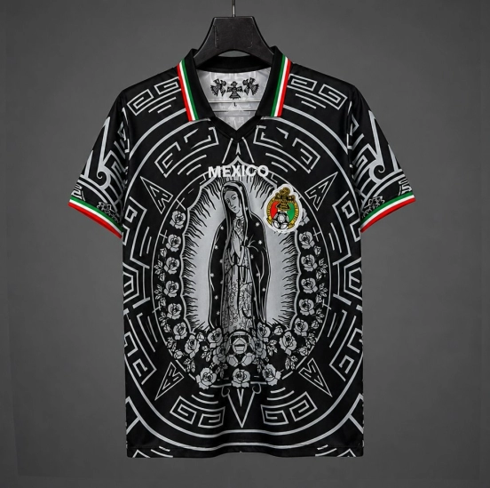 2026 Mexico Special Edition Black with Virgin of Guadalupe and Aztec Pattern Jersey