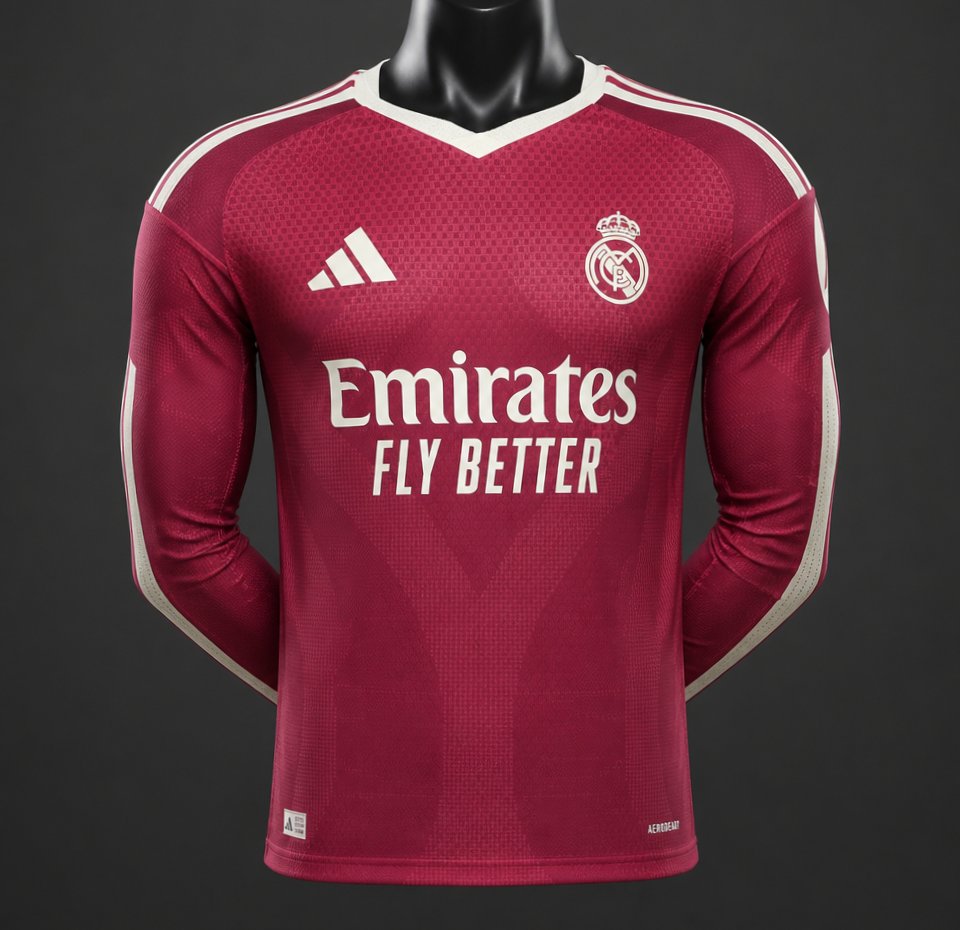 Player Version 26/27 Real Madrid CF Away Red Long Sleeve Jersey