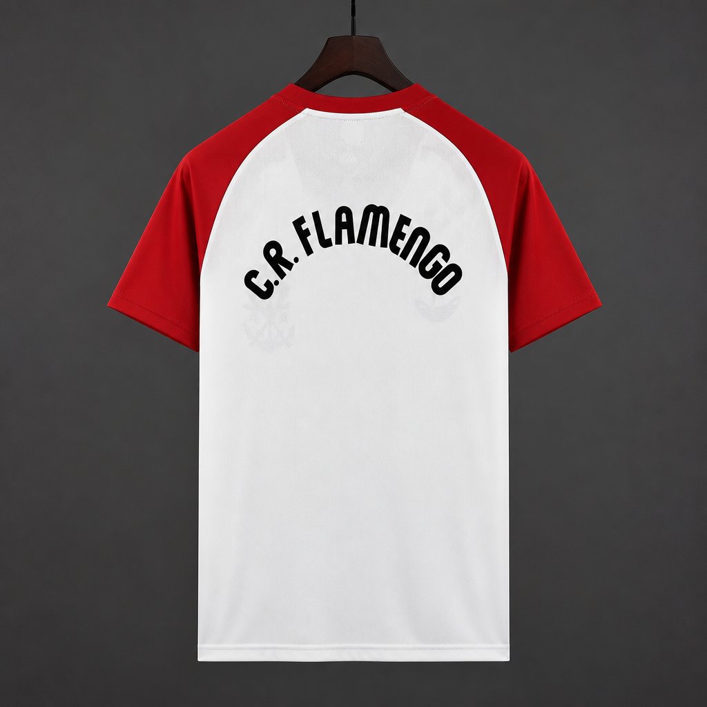 26/27 Club de Regatas Flamengo White with Red Sleeve Originals Away Jersey