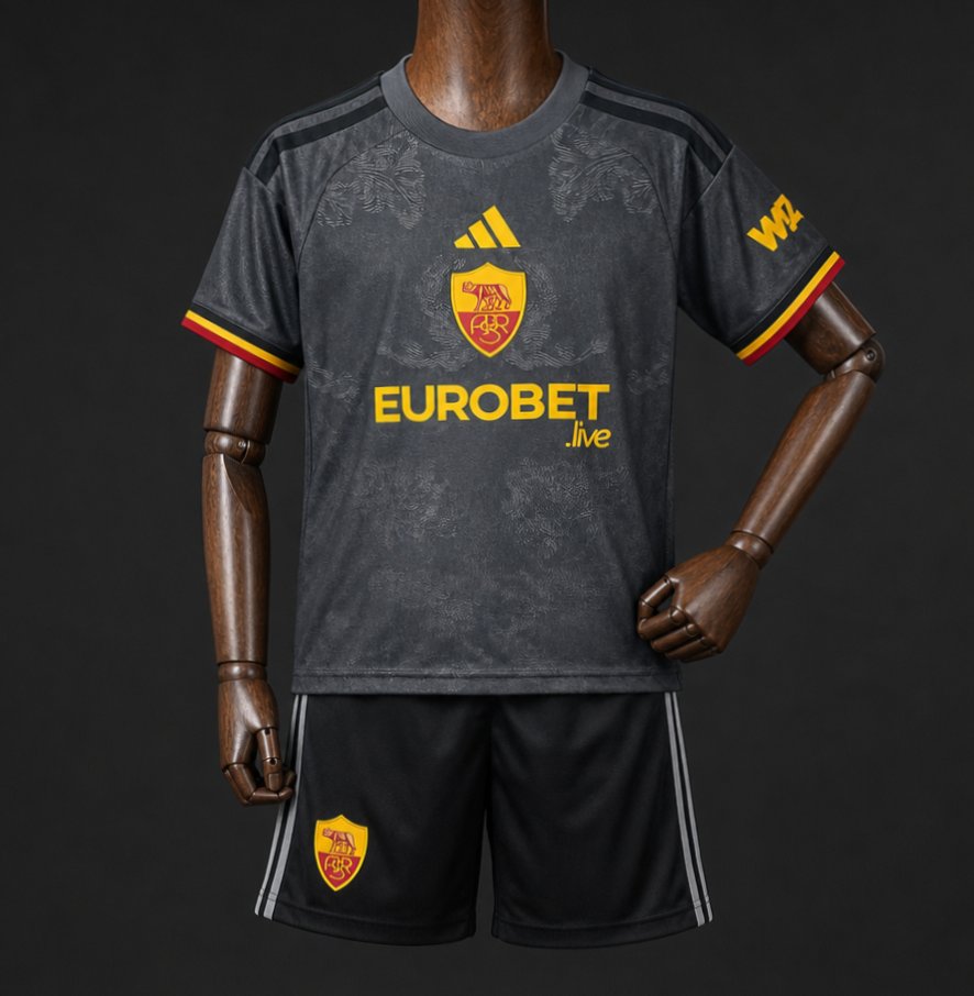 26/27 Kids Roma Third Dark Grey Jersey